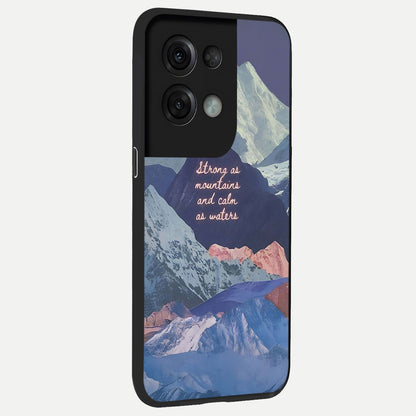  Celestial Mountain Calm back cover For Oppo Reno 8 Pro slim fit glass case with vibrant aesthetic design
