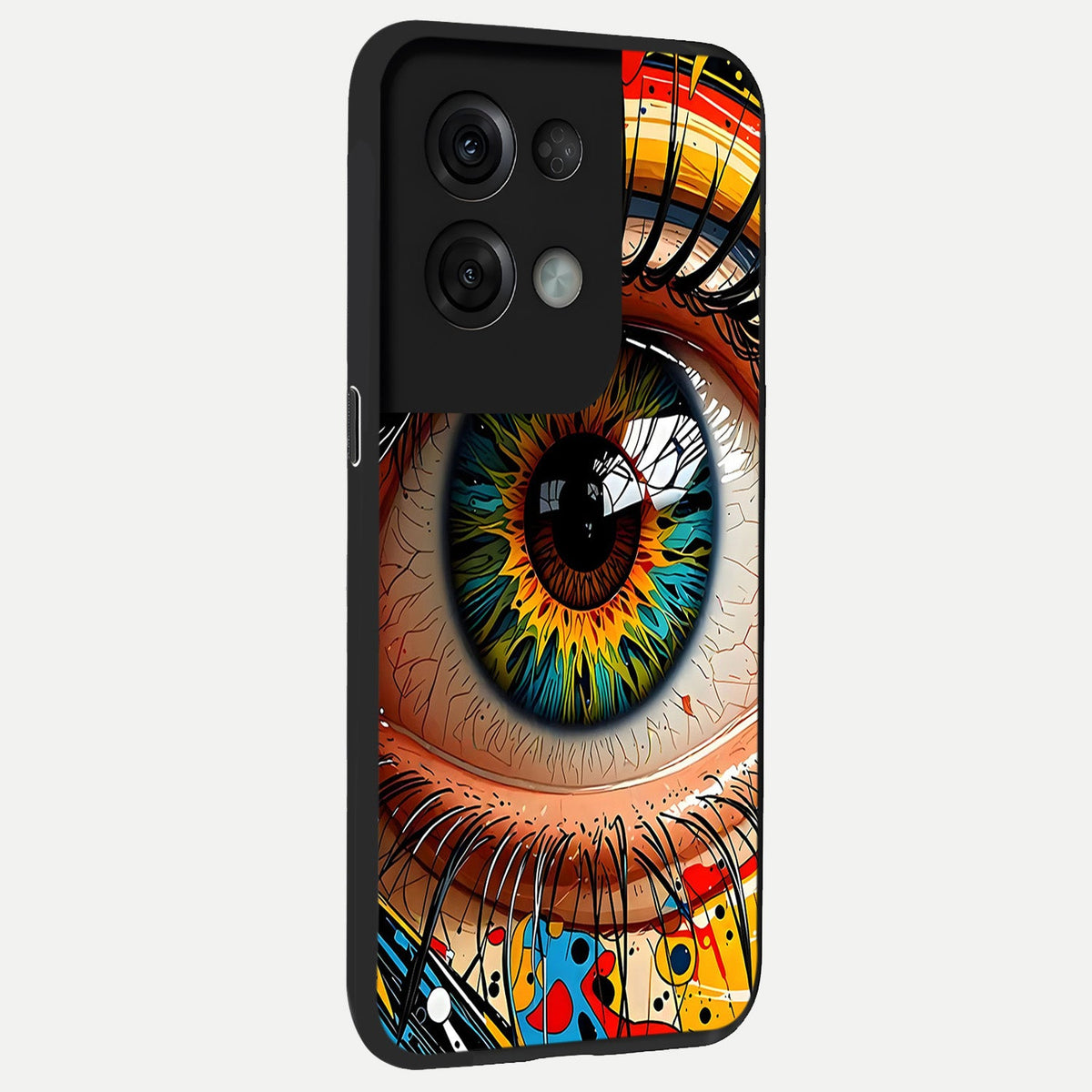  Colorful Eye back cover For Oppo Reno 8 Pro slim fit glass case with vibrant aesthetic design