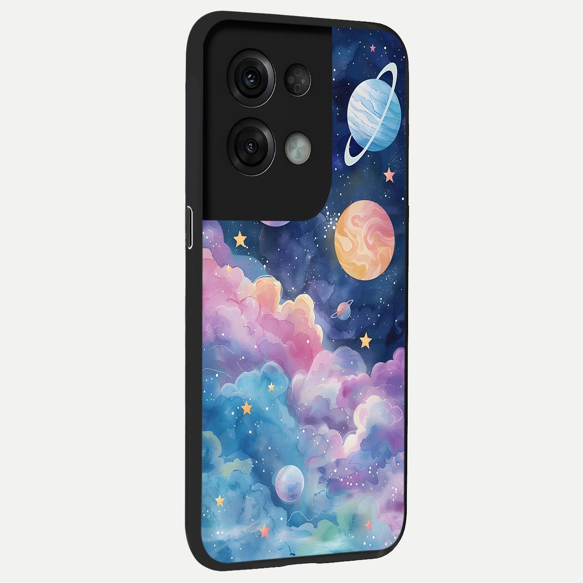  Cosmic Planet Dreams back cover For Oppo Reno 8 Pro slim fit glass case with vibrant aesthetic design