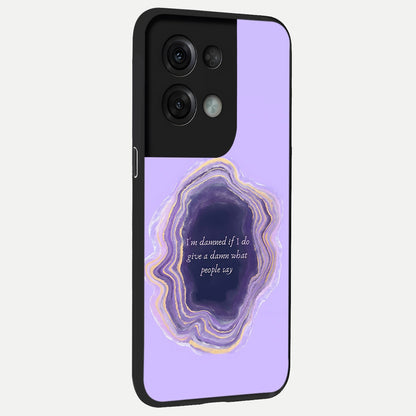  Damned People Quote back cover For Oppo Reno 8 Pro slim fit glass case with vibrant aesthetic design
