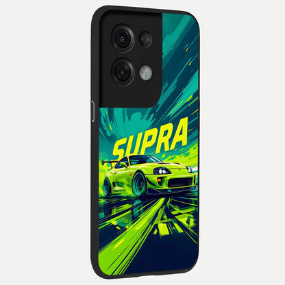  Electric Supra Thunder back cover For Oppo Reno 8 Pro slim fit glass case with vibrant aesthetic design
