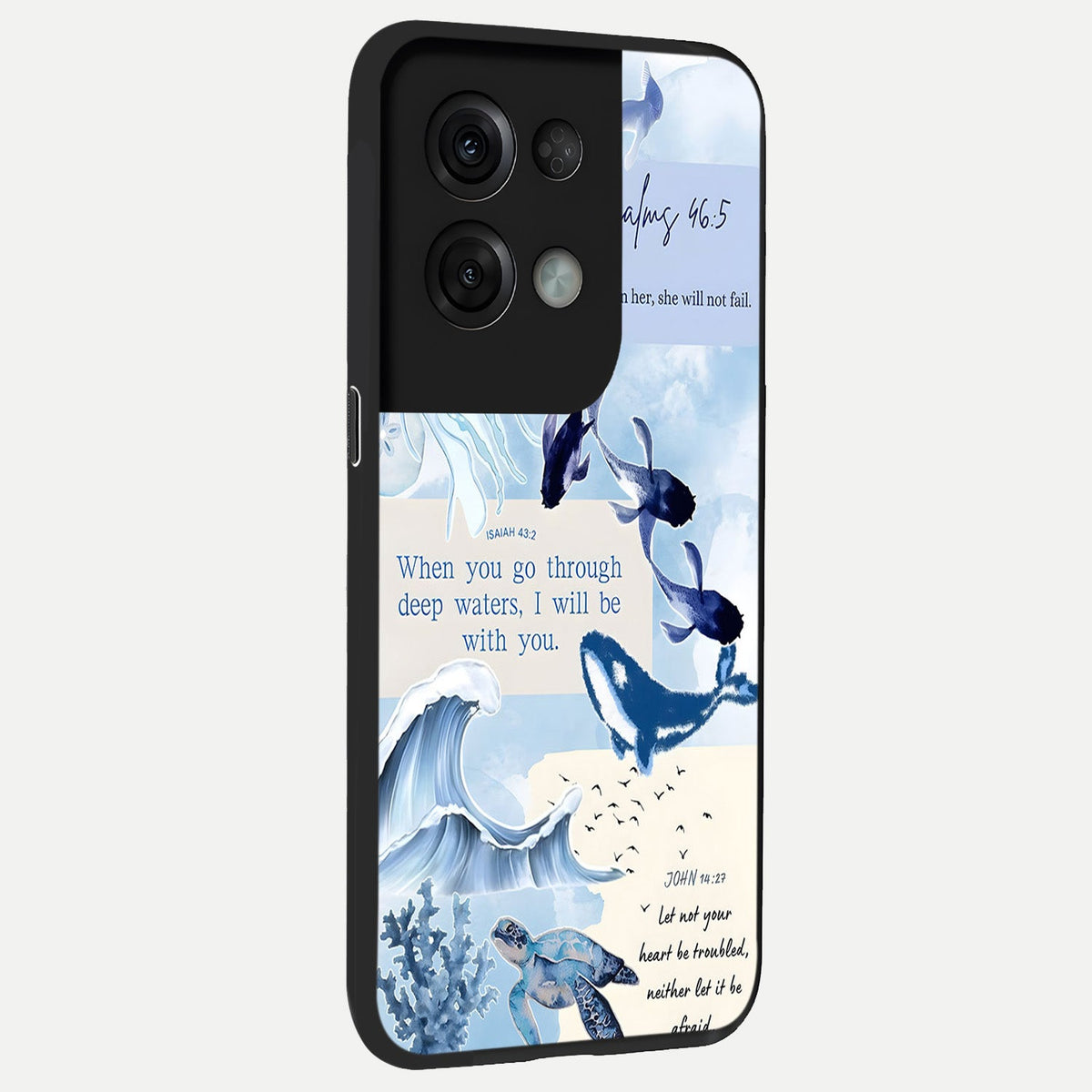  Faithful Ocean Promise back cover For Oppo Reno 8 Pro slim fit glass case with vibrant aesthetic design