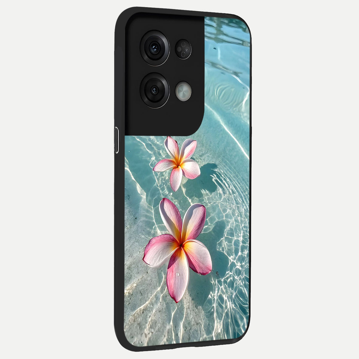  Floating Bloom Bliss back cover For Oppo Reno 8 Pro slim fit glass case with vibrant aesthetic design