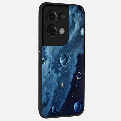  Galaxy Dream Space back cover For Oppo Reno 8 Pro slim fit glass case with vibrant aesthetic design