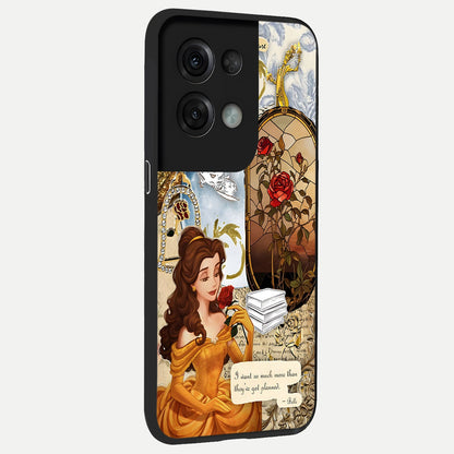  Golden Dream Belle back cover For Oppo Reno 8 Pro slim fit glass case with vibrant aesthetic design