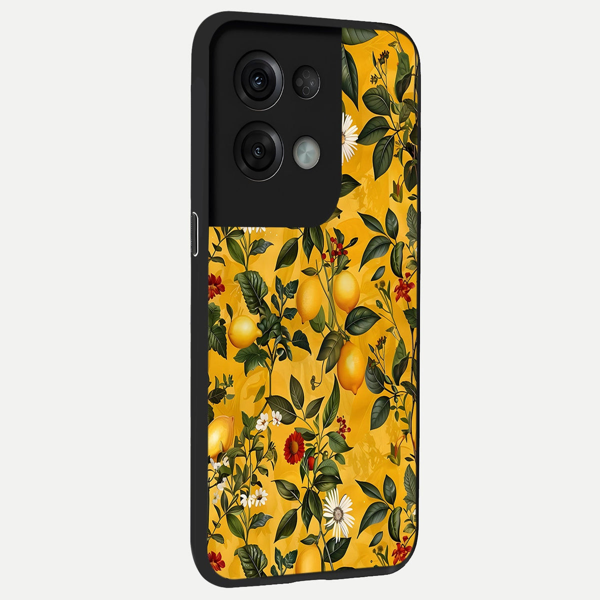  Golden Lemon Field back cover For Oppo Reno 8 Pro slim fit glass case with vibrant aesthetic design