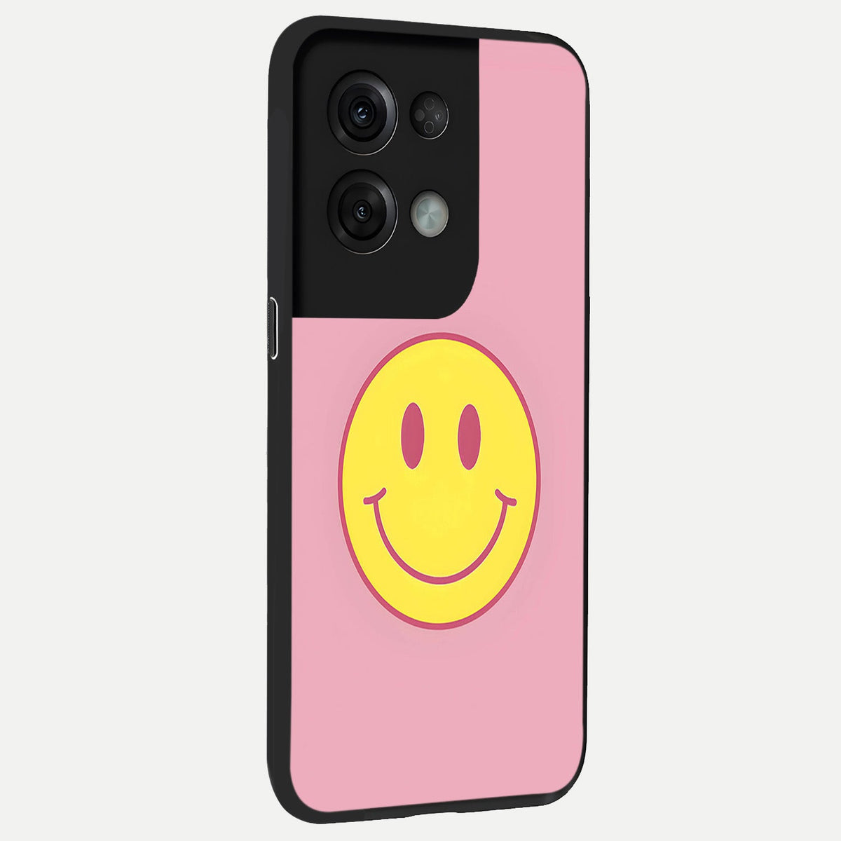  Happy Pink Mood back cover For Oppo Reno 8 Pro slim fit glass case with vibrant aesthetic design