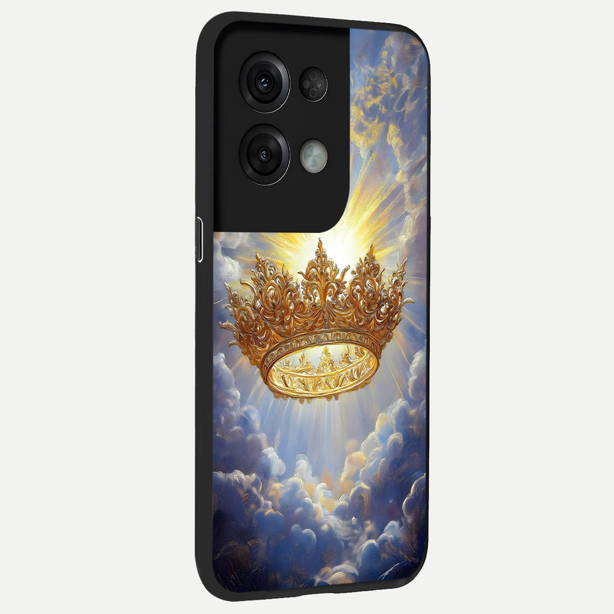  Heavenly Crown Light back cover For Oppo Reno 8 Pro slim fit glass case with vibrant aesthetic design