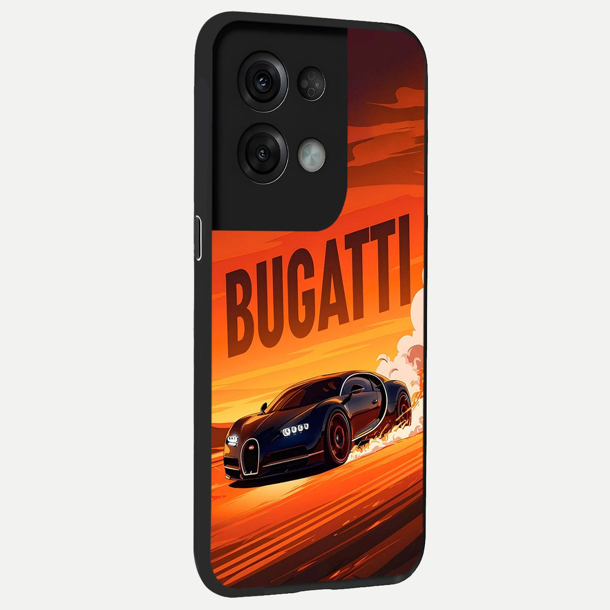  Inferno Bugatti Storm back cover For Oppo Reno 8 Pro slim fit glass case with vibrant aesthetic design