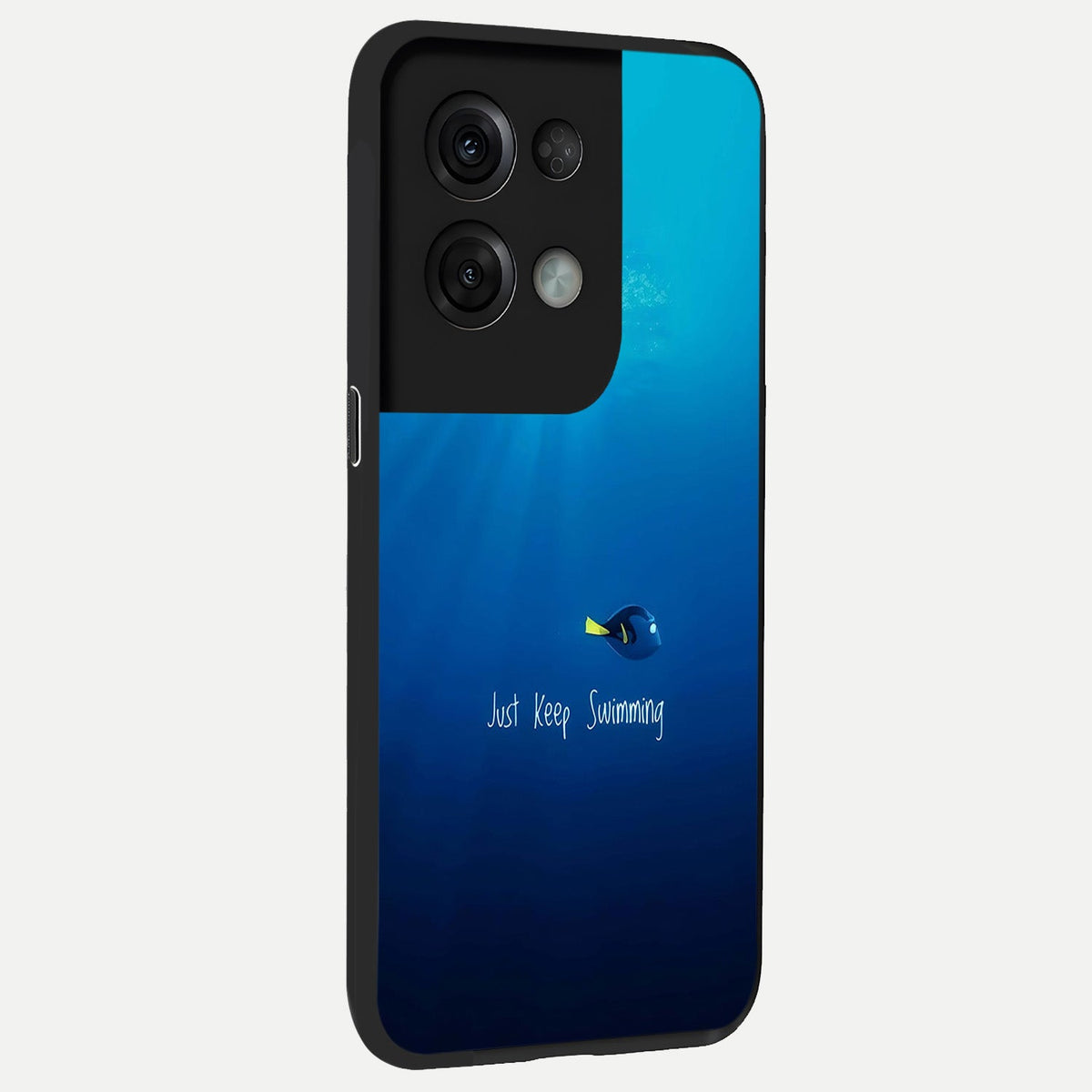  Just Keep Swimming back cover For Oppo Reno 8 Pro slim fit glass case with vibrant aesthetic design