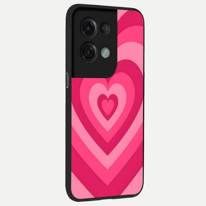  Layered Love Hearts back cover For Oppo Reno 8 Pro slim fit glass case with vibrant aesthetic design