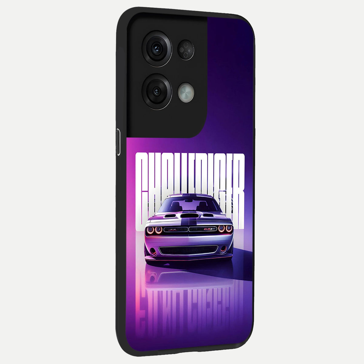  Midnight Muscle Ride back cover For Oppo Reno 8 Pro slim fit glass case with vibrant aesthetic design