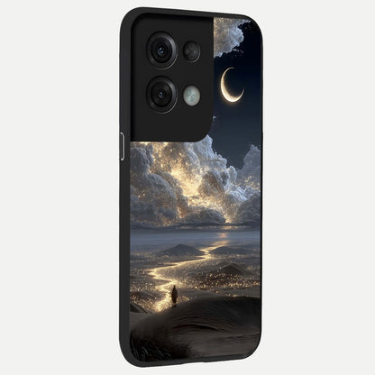  Moonlight Spark Path back cover For Oppo Reno 8 Pro slim fit glass case with vibrant aesthetic design
