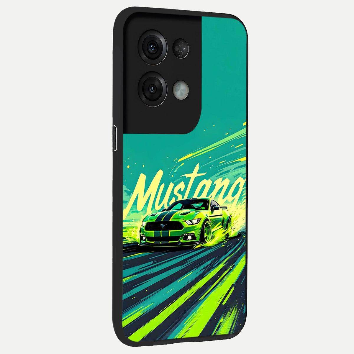  Mustang Bang back cover For Oppo Reno 8 Pro slim fit glass case with vibrant aesthetic design