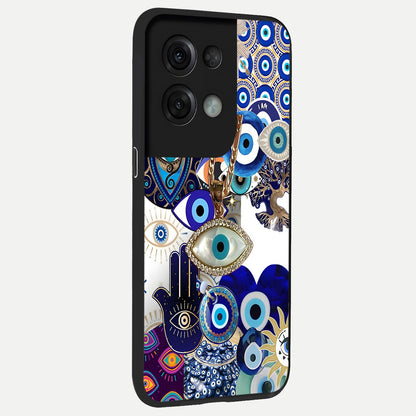  Mystic Charm Eye back cover For Oppo Reno 8 Pro slim fit glass case with vibrant aesthetic design