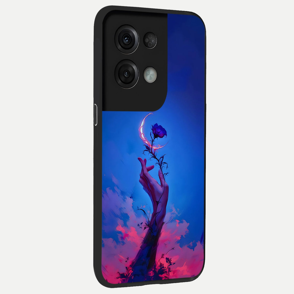  Mystic Hand back cover For Oppo Reno 8 Pro slim fit glass case with vibrant aesthetic design