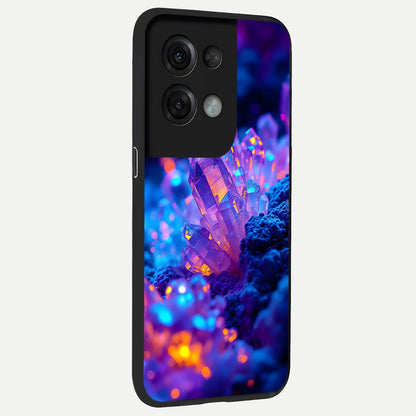  Neon Aura Shards back cover For Oppo Reno 8 Pro slim fit glass case with vibrant aesthetic design