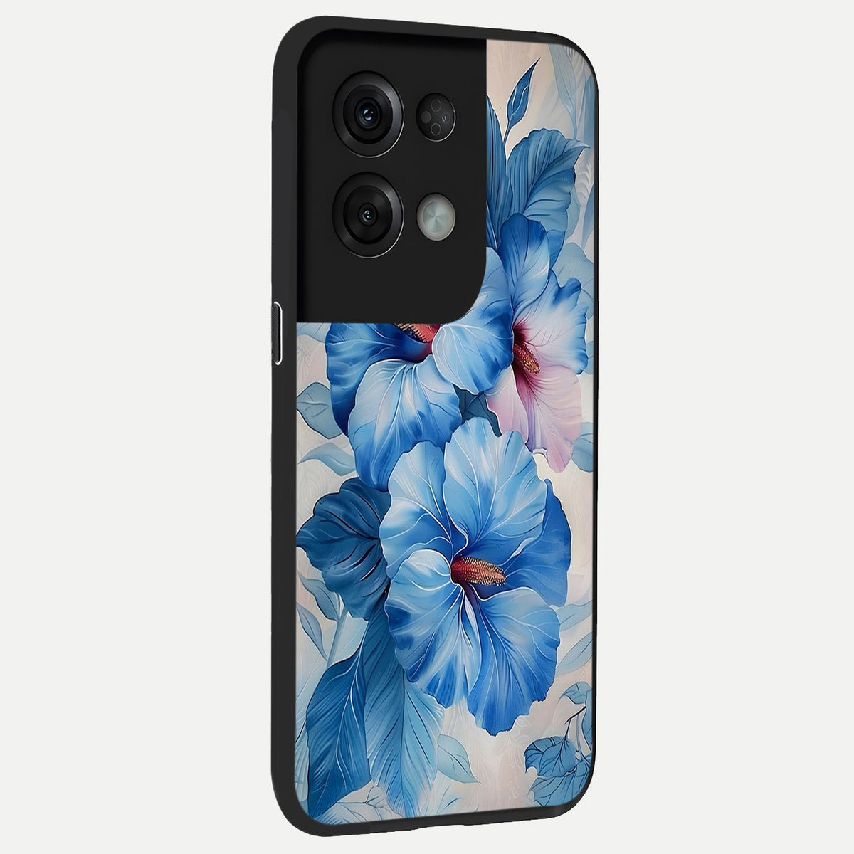  Ocean Hibiscus Grace back cover For Oppo Reno 8 Pro slim fit glass case with vibrant aesthetic design
