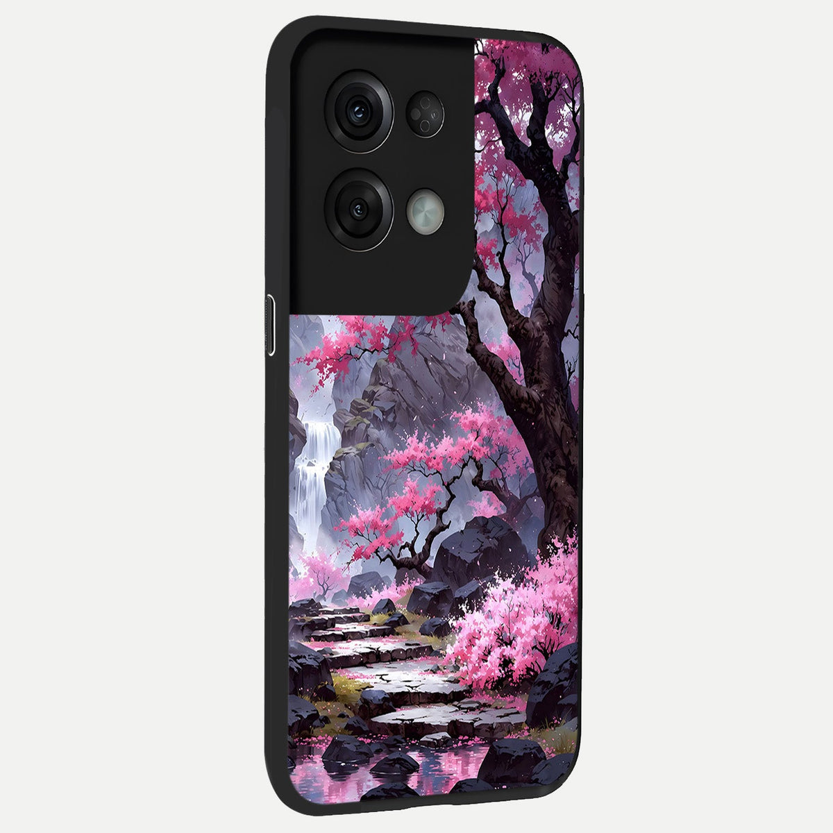  Pink Sunflower Glow back cover For Oppo Reno 8 Pro slim fit glass case with vibrant aesthetic design