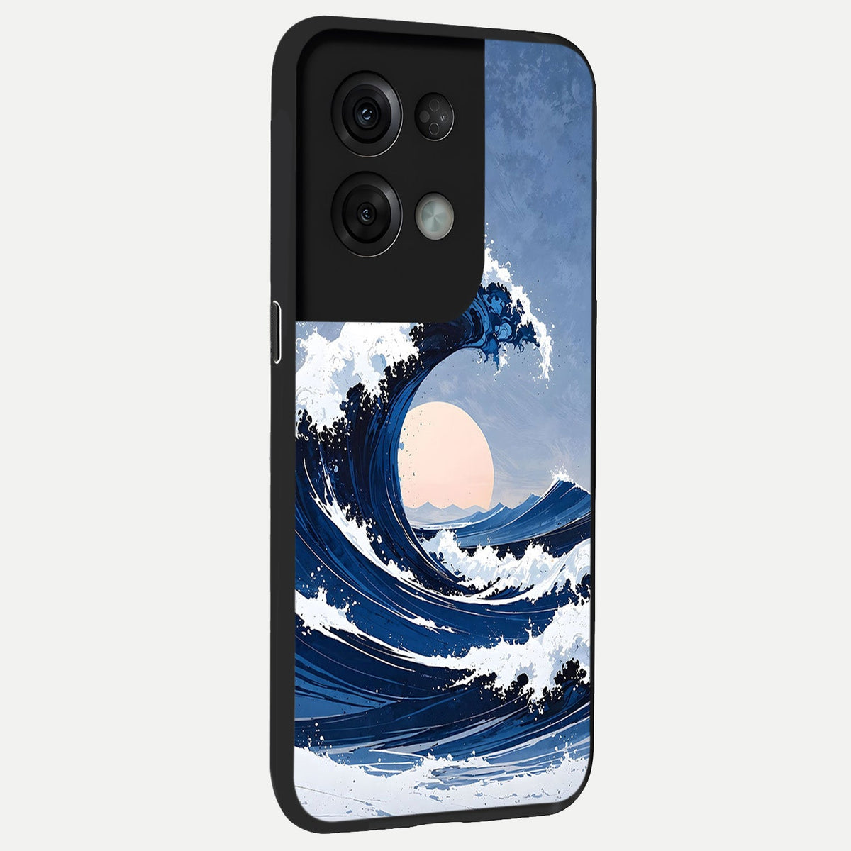  Rising Tide Power back cover For Oppo Reno 8 Pro slim fit glass case with vibrant aesthetic design