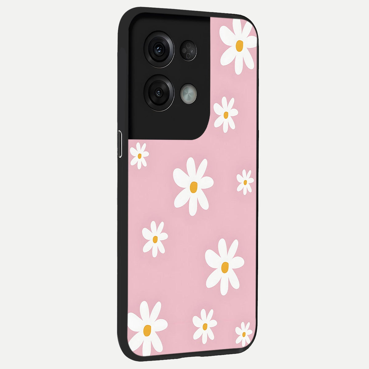  Soft Daisy Bliss back cover For Oppo Reno 8 Pro slim fit glass case with vibrant aesthetic design