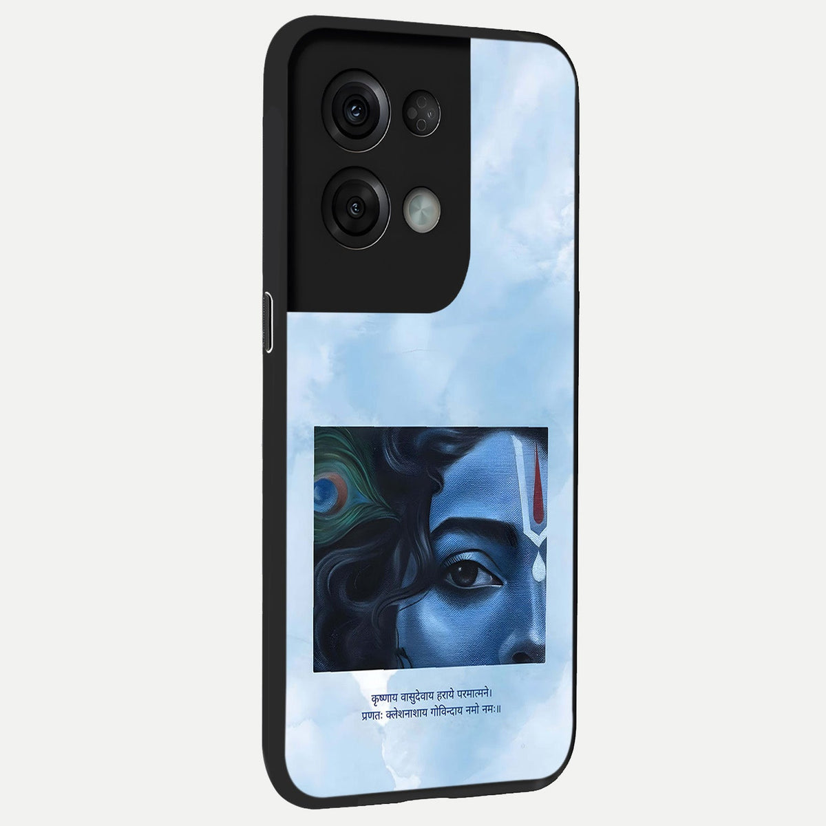  Spiritual Krishna back cover For Oppo Reno 8 Pro slim fit glass case with vibrant aesthetic design