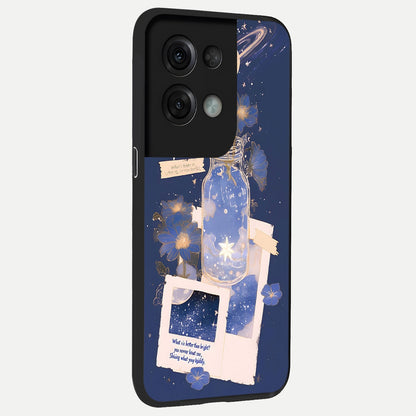  Starlit Cosmic Jar back cover For Oppo Reno 8 Pro slim fit glass case with vibrant aesthetic design