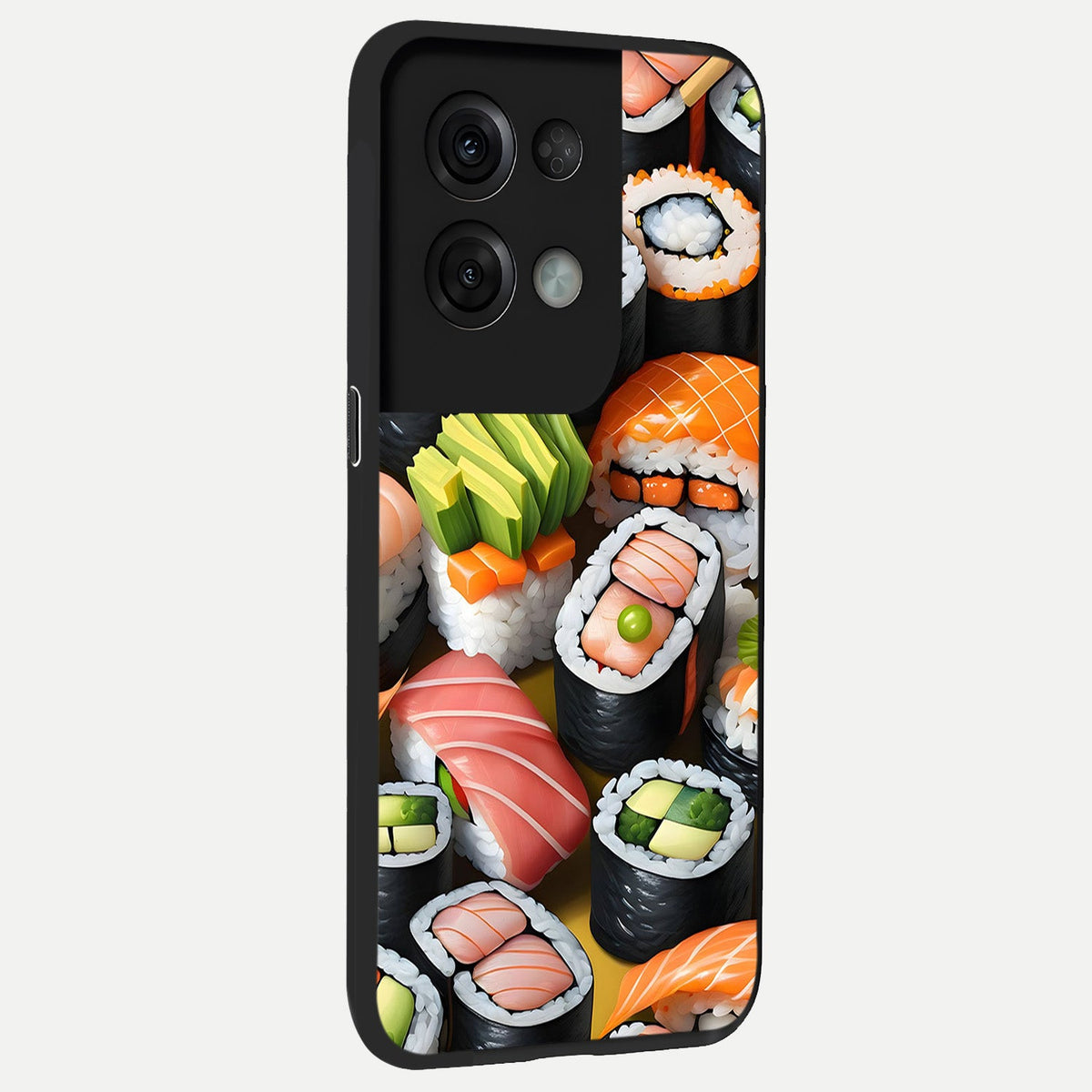  Sushi Food Pattern back cover For Oppo Reno 8 Pro slim fit glass case with vibrant aesthetic design