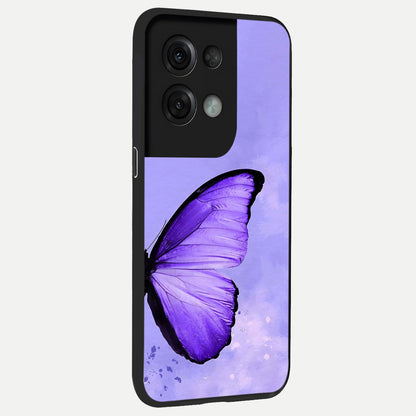  Violet Dream Wing back cover For Oppo Reno 8 Pro slim fit glass case with vibrant aesthetic design