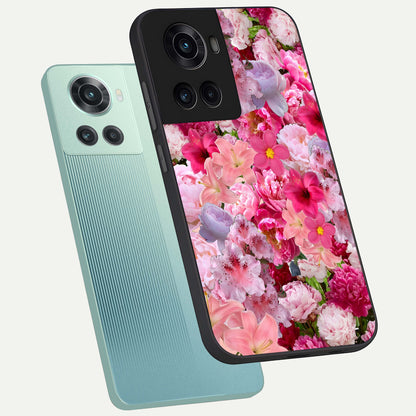  Bloom Crush Fantasy phone case For OnePlus 10R showing premium glass back cover with detailed artwork