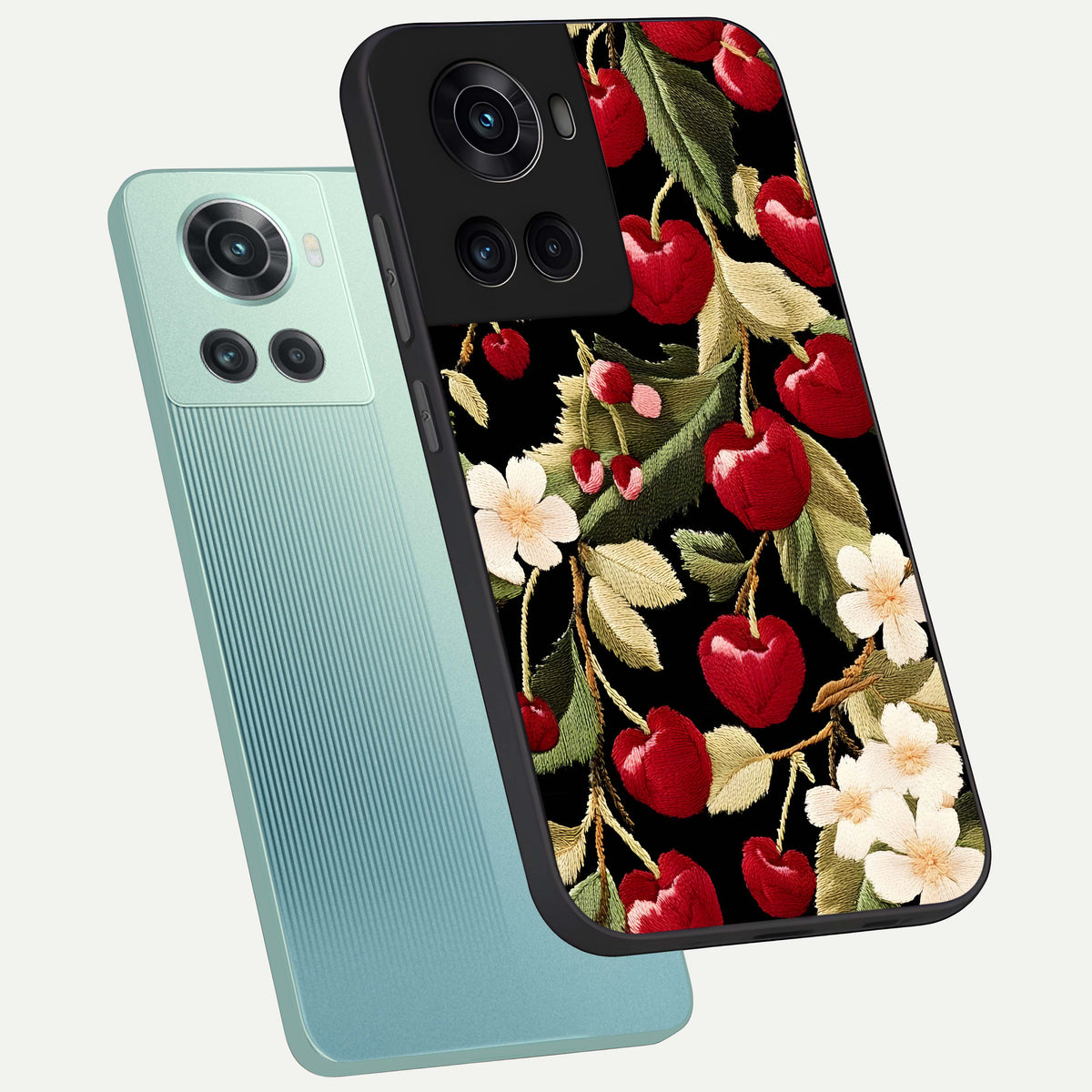  Blooming Spendor Bird phone case For OnePlus 10R showing premium glass back cover with detailed artwork