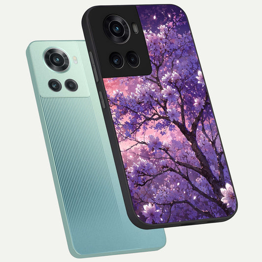  Blossom Tree phone case For OnePlus 10R showing premium glass back cover with detailed artwork