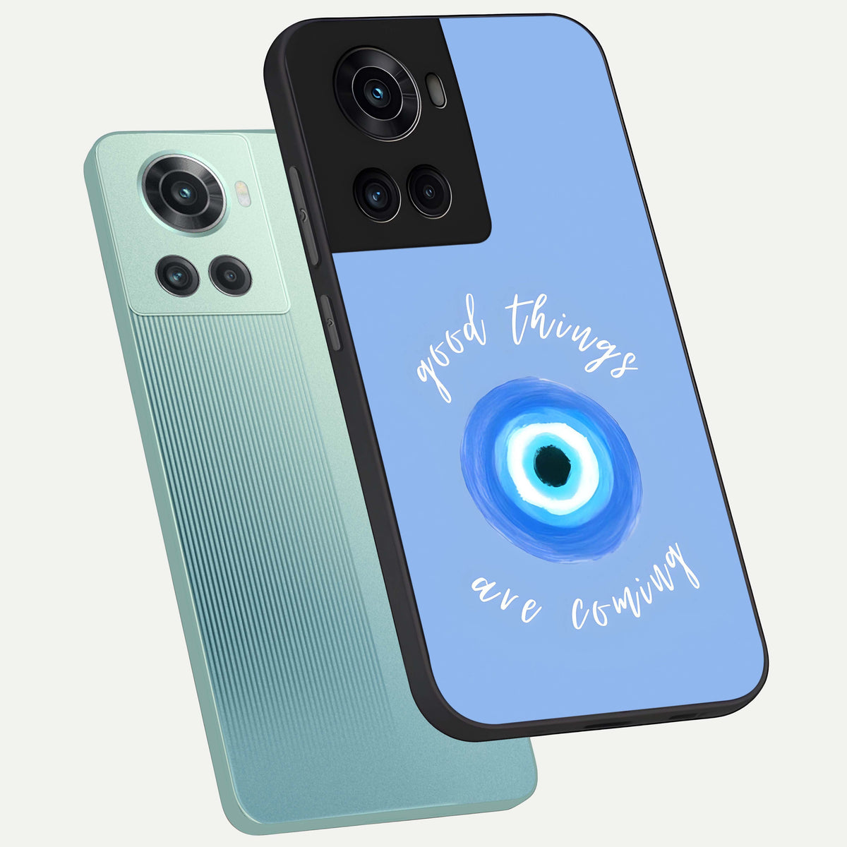  Bright Future Ahead phone case For OnePlus 10R showing premium glass back cover with detailed artwork