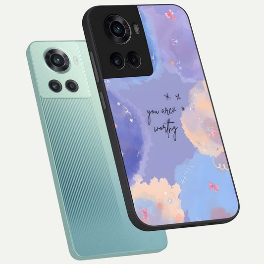  Celestial Cloud Magic phone case For OnePlus 10R showing premium glass back cover with detailed artwork