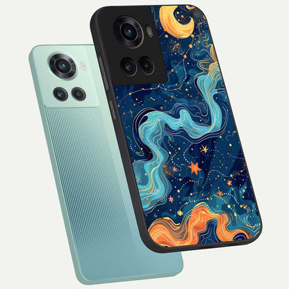  Celestial Dream Flow phone case For OnePlus 10R showing premium glass back cover with detailed artwork