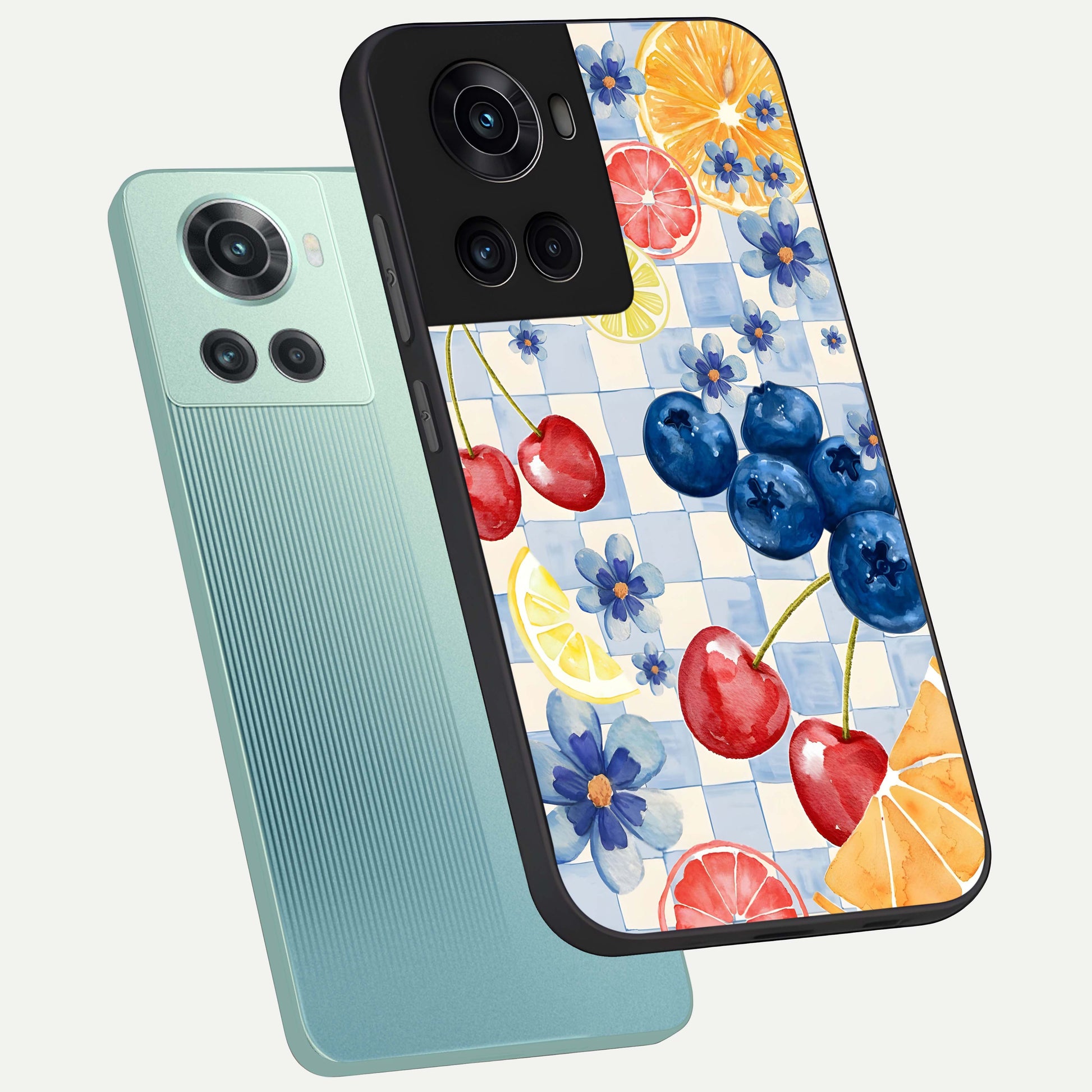 Citrus Bloom Joy Glass Case displayed upright for cheerful floral visibility and premium finish.