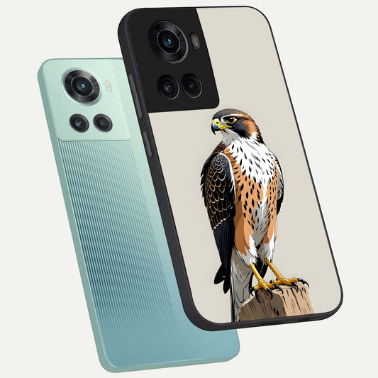  Clever Eagle phone case For OnePlus 10R showing premium glass back cover with detailed artwork
