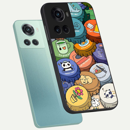  Coins Patterns phone case For OnePlus 10R showing premium glass back cover with detailed artwork