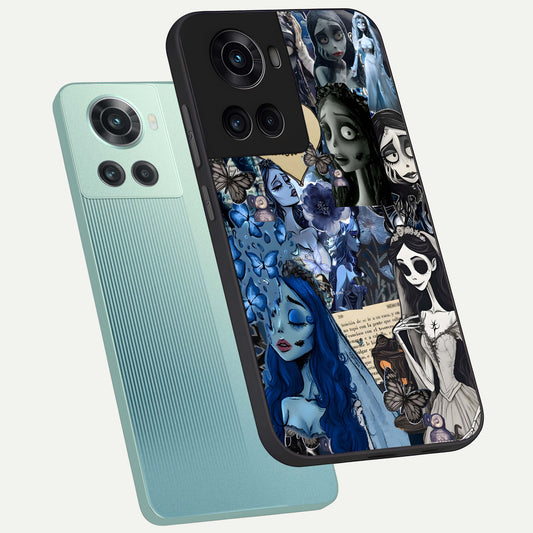  Corpse Bride Posters phone case For OnePlus 10R showing premium glass back cover with detailed artwork