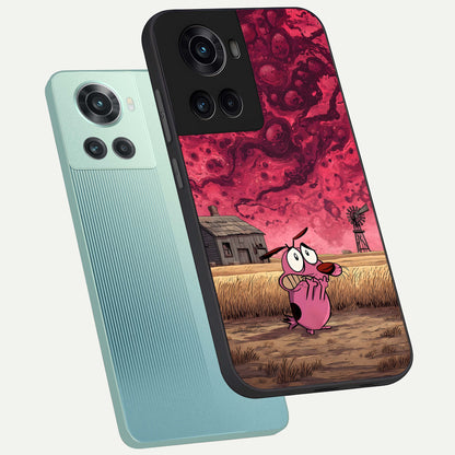  Courage Under Sky phone case For OnePlus 10R showing premium glass back cover with detailed artwork