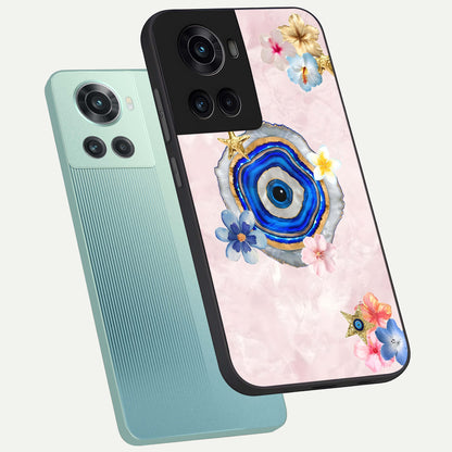  Divine Aura Bloom phone case For OnePlus 10R showing premium glass back cover with detailed artwork