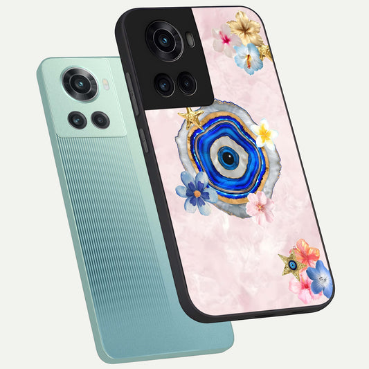  Divine Aura Bloom phone case For OnePlus 10R showing premium glass back cover with detailed artwork