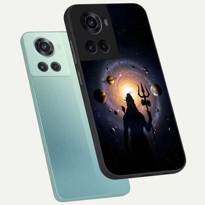  Galactic Shiva Vision phone case For OnePlus 10R showing premium glass back cover with detailed artwork