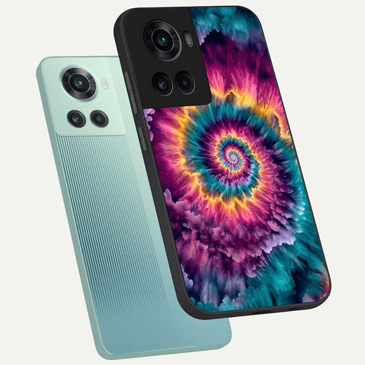  Galactic Spiral Burst phone case For OnePlus 10R showing premium glass back cover with detailed artwork
