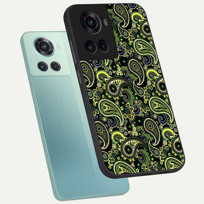  Green Lemon phone case For OnePlus 10R showing premium glass back cover with detailed artwork