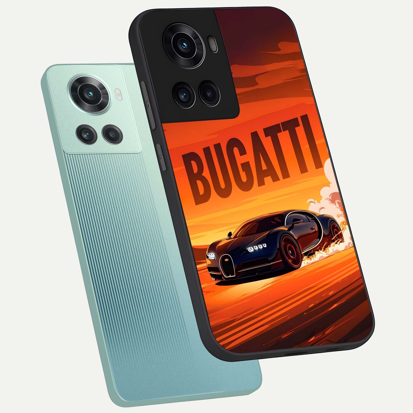 Inferno Bugatti Storm Glass Case displayed upright for high-performance visibility and premium finish.
