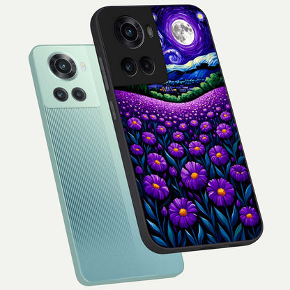 Lavender Moon Field Glass Case displayed upright for calming scenic visibility and premium finish.