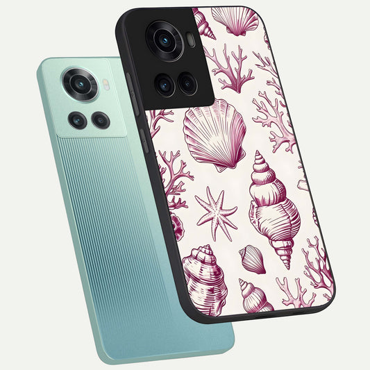  Pink Power Sparks phone case For OnePlus 10R showing premium glass back cover with detailed artwork
