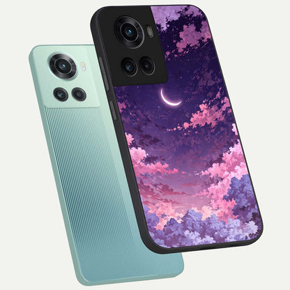  Sky Drift Clouds phone case For OnePlus 10R showing premium glass back cover with detailed artwork