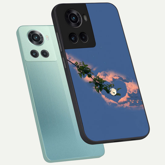  Sky Under Tree phone case For OnePlus 10R showing premium glass back cover with detailed artwork